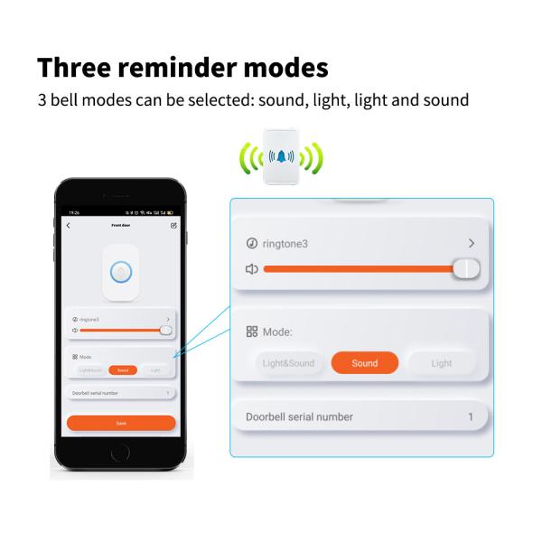 IP44 Tuya Smart Doorbell EU US UK Plug Waterproof Door Bell