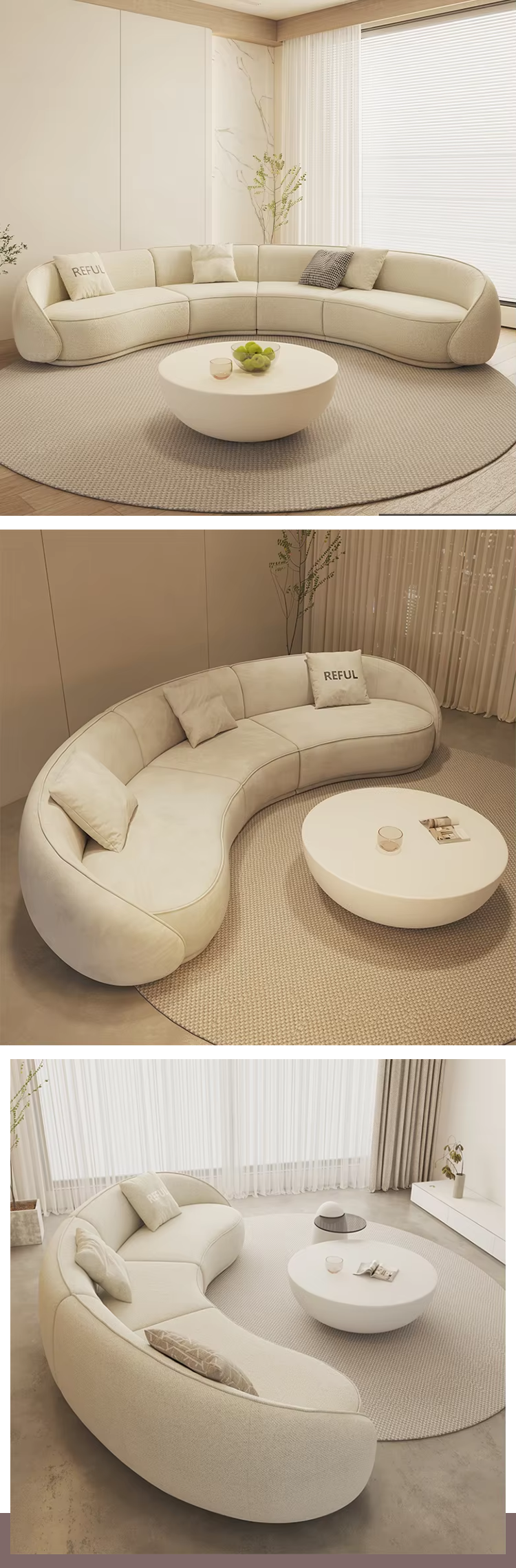 Hot Selling Luxury Couch Contemporary Sofa Set Furniture Modern Living Room Curved Sofa Set