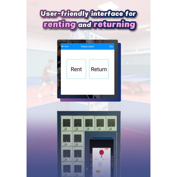 Table Tennis Racket Rental Locker Vending Machine Ideal for Gyms, Schools, Sports Centers