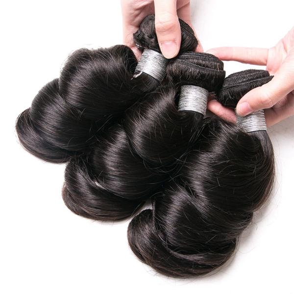 Real Peruvian Human Hair Bundles , Soft Peruvian Loose Body Wave Hair