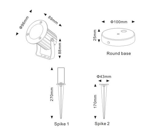 Водоустойчивая на открытом воздухе фара сада СИД с золотой раковиной ИП65 6В 120В цвета - 240В