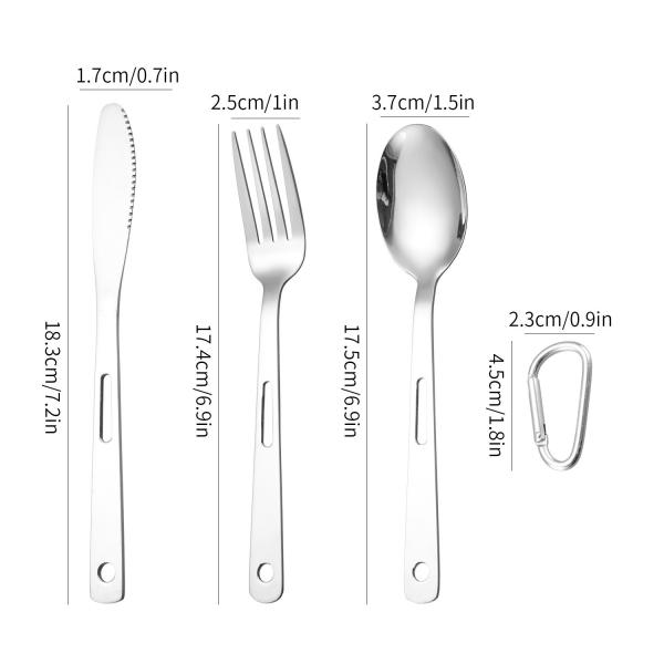 Set de talheres de aço inoxidável leve e durável para jantar ao ar livre