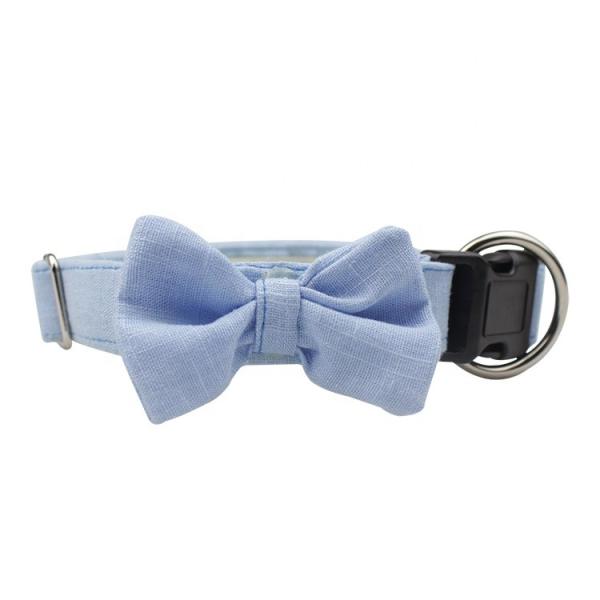 C518 Wholesale Custom Logo Luxury Hand Made New Products Pets for Dog Bamboo Hemp Bow Tie Collar Dog