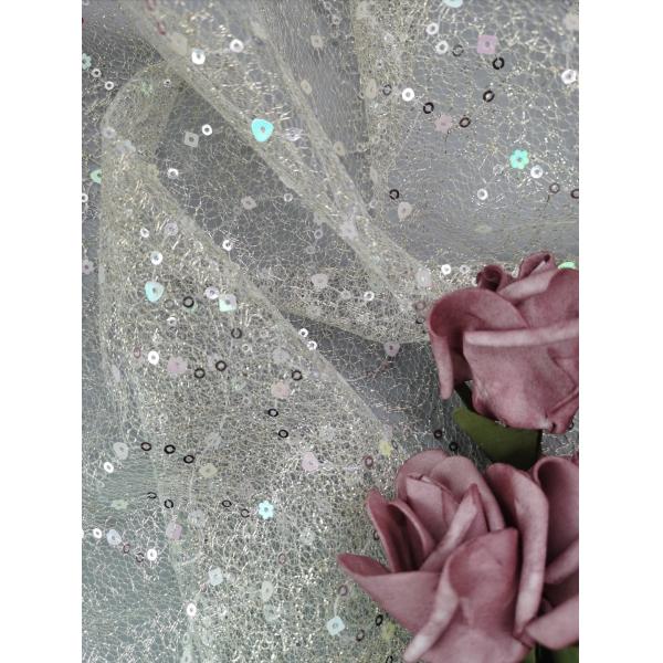 Ткань шнурка Sequin вышитой ткани Sequin сетки золота Bridal