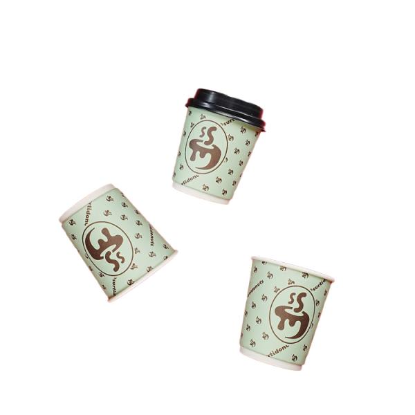 Tazas de papel desechables de café son biodegradables tazas de papel personalizadas para llevar de cafetería