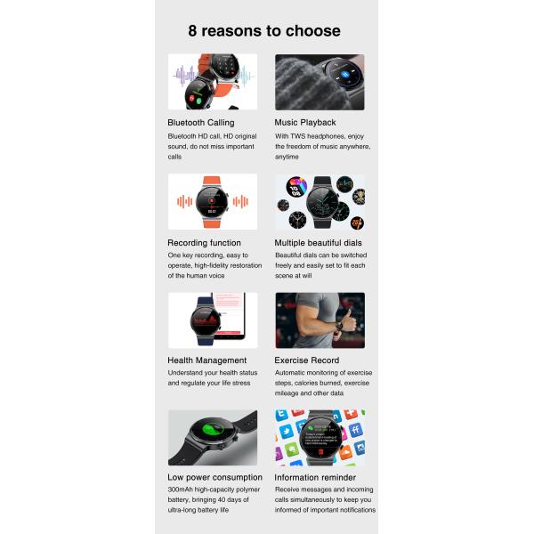 CST816S 1.28inch Full Touch Smartwatch 300mah Battery Smart Health Bracelet