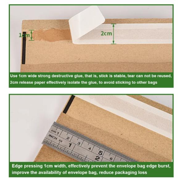 Eco Friendly Brown Kraft Paper Packaging Bags Cushioned Honeycomb