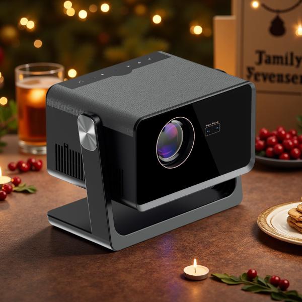 H3 Dark Gray Full HD Android TV Mini Projector Dust Free Official Netflix Mini Projector