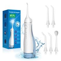 Flosser d'eau dentaire portable sans fil rechargeable avec un grand réservoir et 5 bâtons