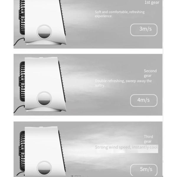 166*152*145mm Mini Air Conditioner Humidification USB Fan Perfect for Office and Home