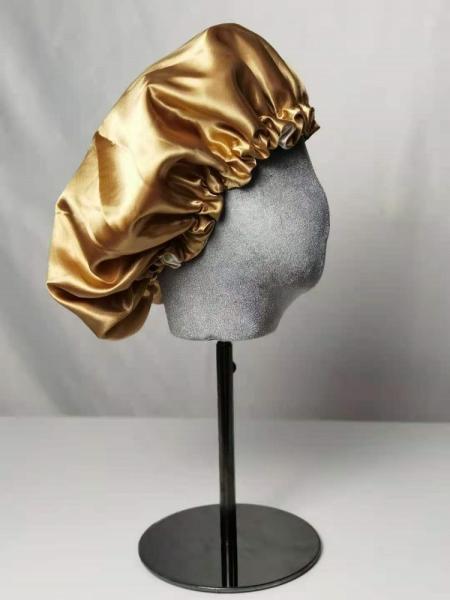 Drawstring Sleep 48cm Satin Hair Bonnet 2 Layer Adjustable