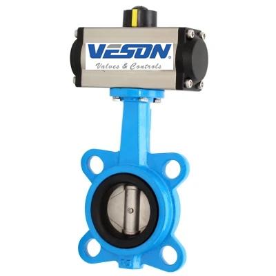 Pneumatic Wafer Butterfly Valve 1-12 Inch Low Pressure