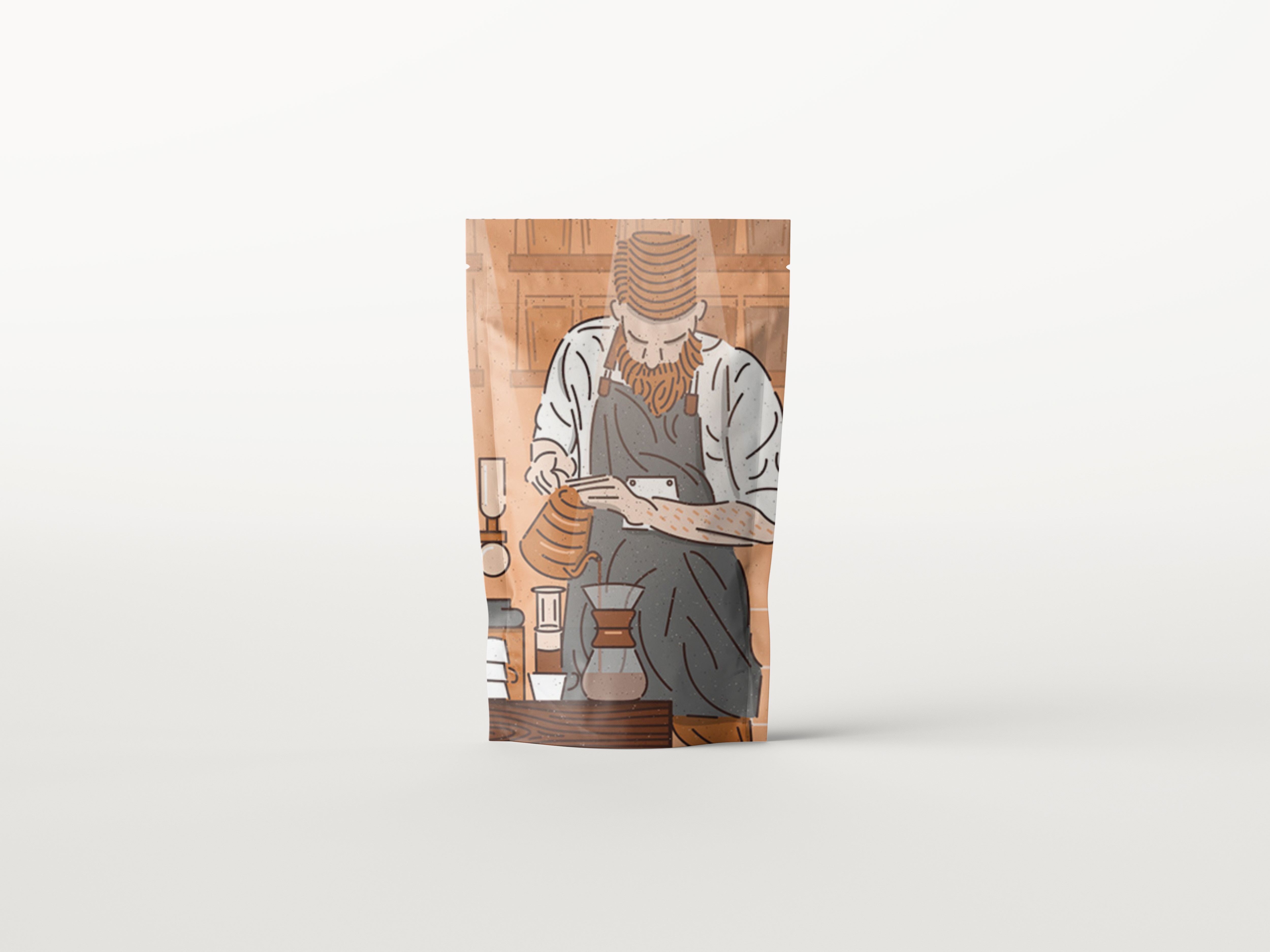 кофейные зерна 250g стоят вверх печатание Gravnre мешков бумаги Kraft