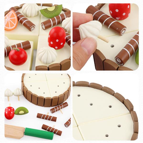 17PCS Simulation Wooden Mini Kitchen Set DIY Magnetic For Early Educational