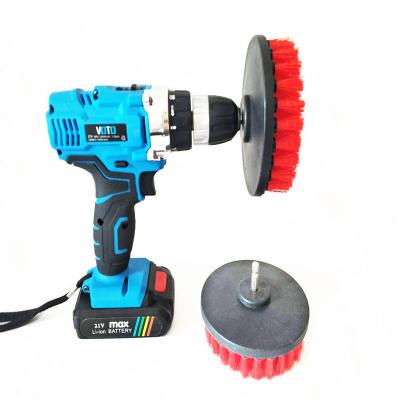 PP Handle Electric Drill Cleaning Brush 11cm Car Wash Drill Attachment