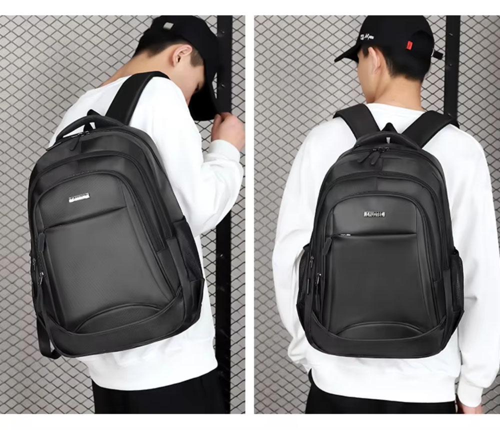 For Laudtec 17 Inch Nylon Laptop Backpack Customized Simple Office Man Travel Bag Waterproof and Shockproof Dnb62 Wholesale OEM/ODM/Private Label