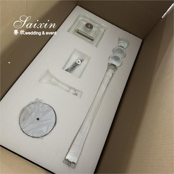 Centre d'appartement de mariage de luxe Cristal verre grand porte-bougie pour la décoration de table