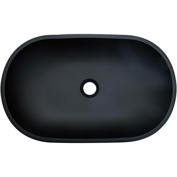 Black Oval Shaped Vessel Sink Bathroom Anti Rust Finish