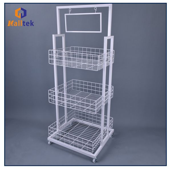 Customized Supermarket Promotion Mesh Cage With Wheels