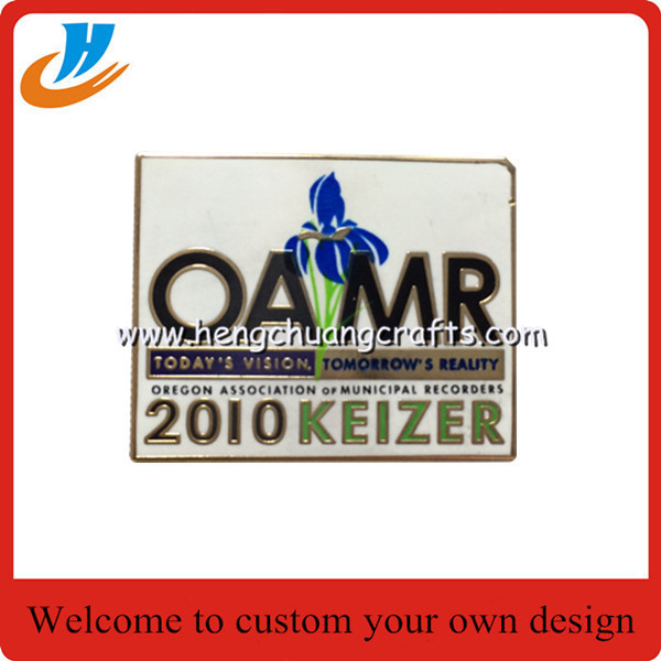 Enamel lapel pin badge with gold plated,metal button badge pin wholesale