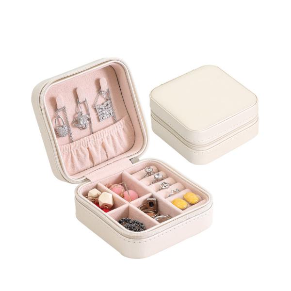Square Handmade 10*10*5cm Portable Travel Jewelry Box Minimalist