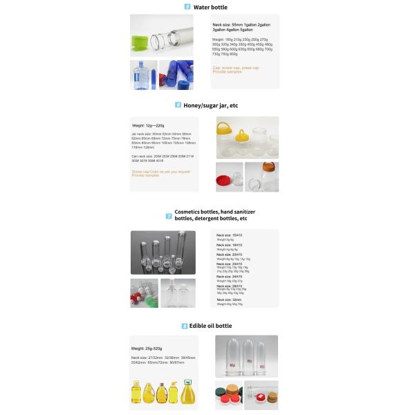 Acceptable OEM PET Preforms for Customized PET Jar Preform 25g 28mm