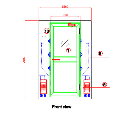 Оборудование комнаты чистки удаления пыли ливней воздуха чистой комнаты персонала