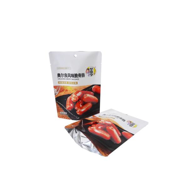China factory safety food grade food packaging meat snack sausage packaging bag stand up pouch