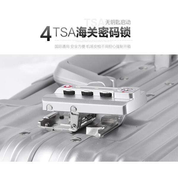 Equipaje de 18 pulgadas, equipaje de embarque pequeño multifuncional, maleta de aluminio para negocios, contraseña para hombres y mujeres 17 caja dura de viaje