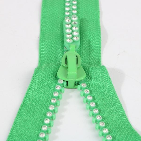 Green Double Row #3 #5 #8 #10 Diamond Zippers Teeth Run Smoothly