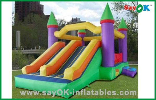 Casa inflável do salto com do slider popular elegante do leão-de-chácara de Inflatables da corrediça corrediças secas infláveis exteriores
