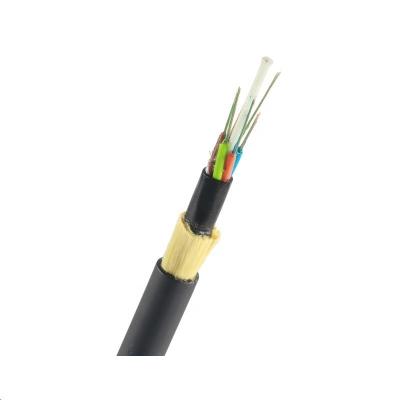 Negro PE Capa exterior Color de soporte automático ADSS 24 núcleo de cable de fibra óptica Singlemode