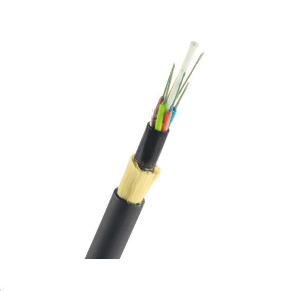 Negro PE Capa exterior Color de soporte automático ADSS 24 núcleo de cable de fibra óptica Singlemode