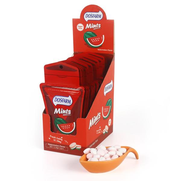Sachet en plastique empaquetant Sugar Free Mint Candy 12.8g