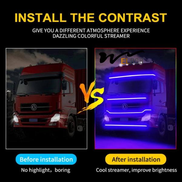 DC24V RGB Caminhão Lâmpadas de Faixa LED Veículo Lâmpadas de Trabalho LED Veículo de Emergência Lâmpadas de Faixa LED