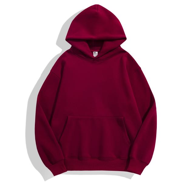 Winter Plain Hoodies Men's Hoodie Thick Tight Fleece Drop Shoulder Hoodie Cotton XS-4XL 480g