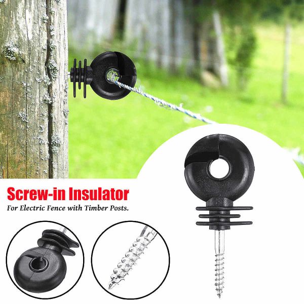Electric Fence Insulators For Wood Posts Featuring Superior Insulation And Easy-Screw Design