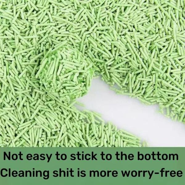 Litière pour chat durable en thé vert, facile à ramasser, à base de plantes, 0,2 cm