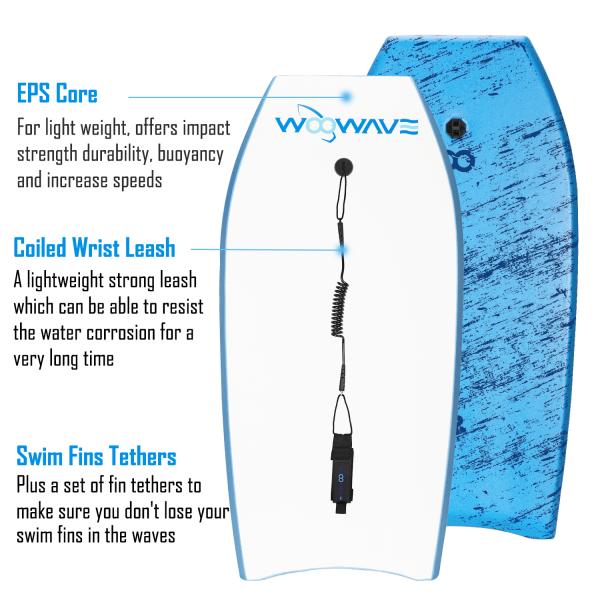 Standard Base Customized Blue Bodyboard Surfboard for Water Entertainment Paddle Board