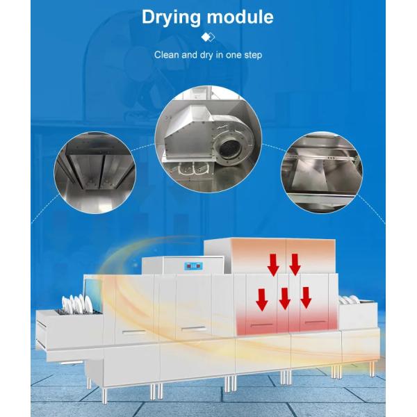 High Efficiency Flight Type Dishwasher / Commercial Restaurant Dishwasher CE