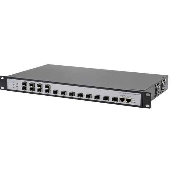 1U Rackmount Gigabit Ethernet Fiber Switch 16SFP 2RJ45 Copper to Fiber Media Converter