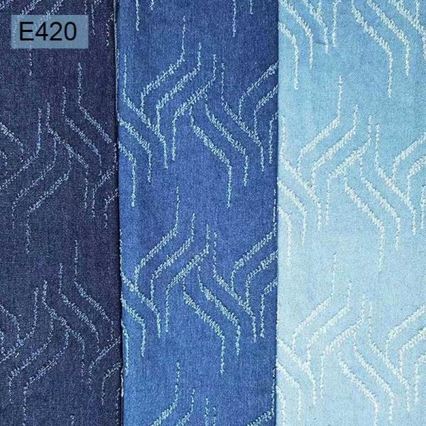 Customized 54.5 inch Jacquard Denim Fabric  Women'S Jeans Denim Twill Fabric