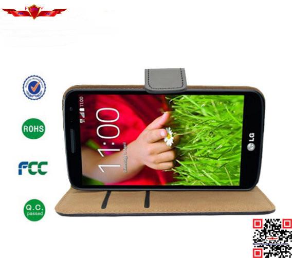 New Arrival  Luxury Texture PU Wallet Leather Cover Cases For LG G2 Mini Quality Qualify