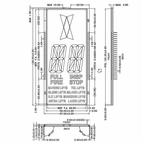 5 дисплей Stn LCD этапа лифта 7 дюйма Monochrome с соединителем с освещает контржурным светом