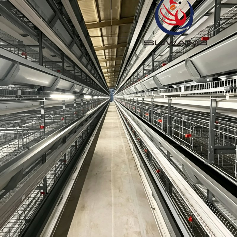 Galvanized Steel H Type Egg Chicken Cage Customizable Tiers For Poultry Farming