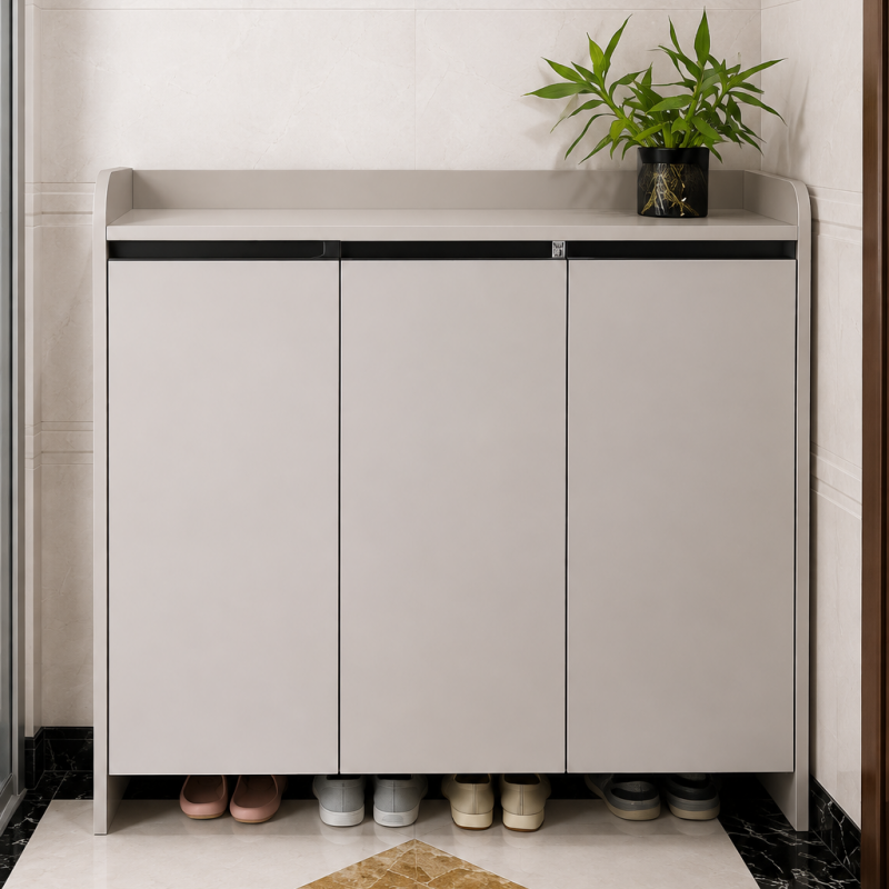 Durable Modern Aluminum Shoe Cabinet Healthy Formaldehyde Free No Odor
