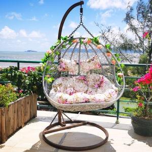 Max Load 500KG Wicker Basket Swing Chair Orchid Cradle Garden Basket Chair
