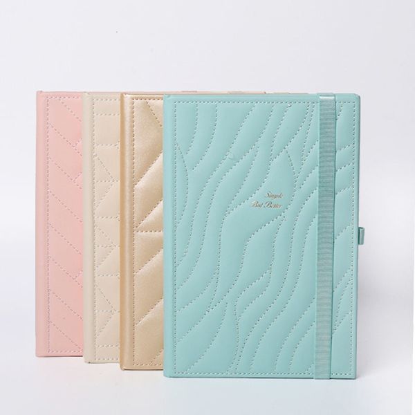 Custom Hard Cover Pu Notebook Spiral A5 Size Silk Cotton Journal Notebook Planner for Promotion