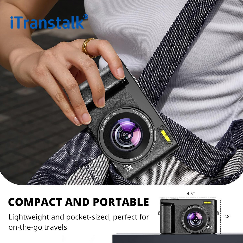 4K Digital Vlog Camera Flip Screen Autofocus Digital Camera With 48MP WiFi