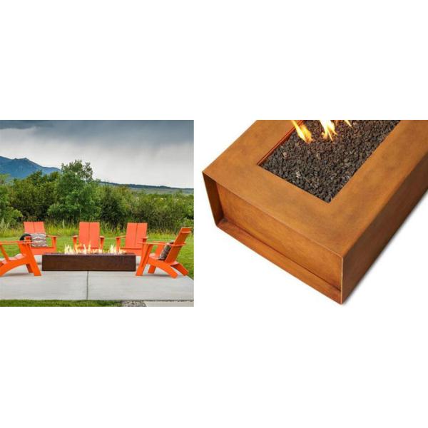 Яма огня стали Corten топления пропана газа украшение двора 1200 x 600 x 320mm